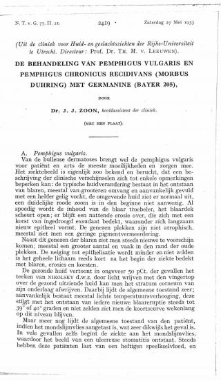 Eerste pagina van het artikel zoals het is gepubliceerd in het tijdschrift