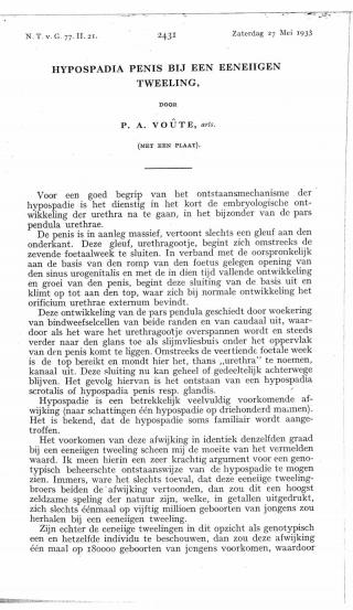 Eerste pagina van het artikel zoals het is gepubliceerd in het tijdschrift