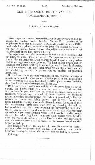 Eerste pagina van het artikel zoals het is gepubliceerd in het tijdschrift