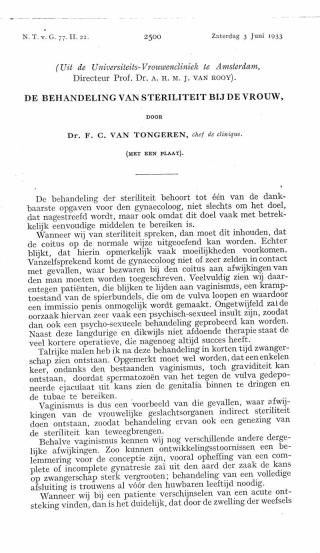 Eerste pagina van het artikel zoals het is gepubliceerd in het tijdschrift