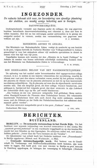 Eerste pagina van het artikel zoals het is gepubliceerd in het tijdschrift