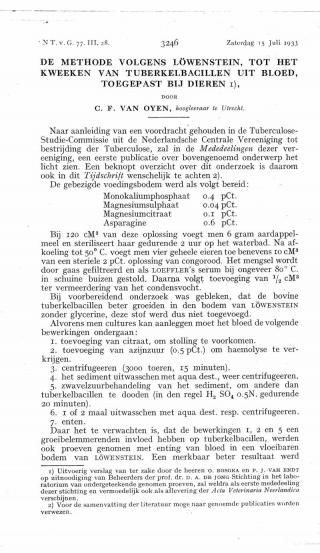 Eerste pagina van het artikel zoals het is gepubliceerd in het tijdschrift