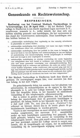 Eerste pagina van het artikel zoals het is gepubliceerd in het tijdschrift