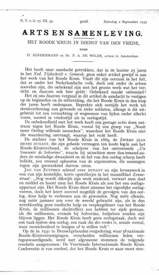 Eerste pagina van het artikel zoals het is gepubliceerd in het tijdschrift