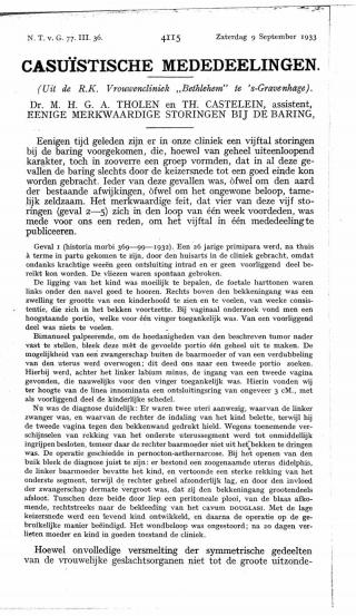 Eerste pagina van het artikel zoals het is gepubliceerd in het tijdschrift