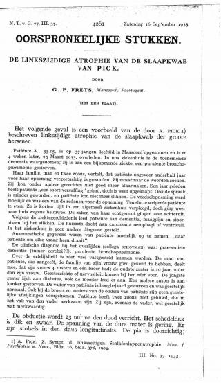 Eerste pagina van het artikel zoals het is gepubliceerd in het tijdschrift