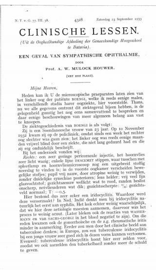 Eerste pagina van het artikel zoals het is gepubliceerd in het tijdschrift