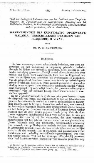 Eerste pagina van het artikel zoals het is gepubliceerd in het tijdschrift