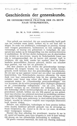 Eerste pagina van het artikel zoals het is gepubliceerd in het tijdschrift