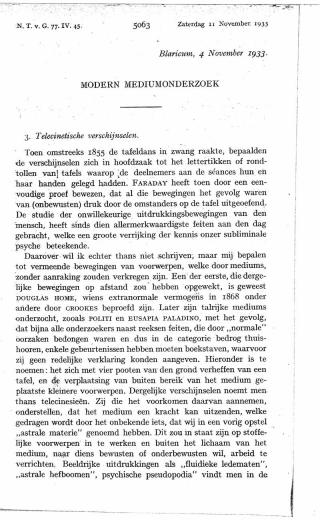 Eerste pagina van het artikel zoals het is gepubliceerd in het tijdschrift