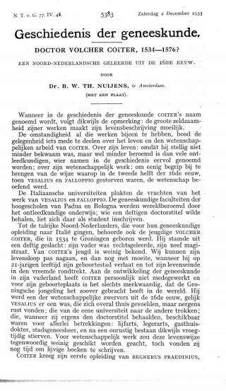 Eerste pagina van het artikel zoals het is gepubliceerd in het tijdschrift