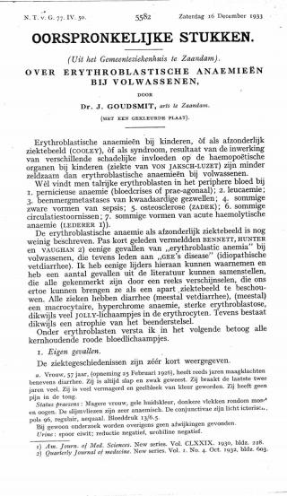 Eerste pagina van het artikel zoals het is gepubliceerd in het tijdschrift