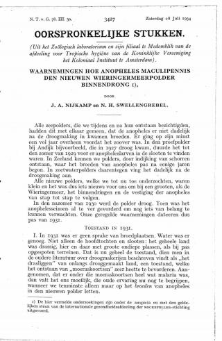 Eerste pagina van het artikel zoals het is gepubliceerd in het tijdschrift