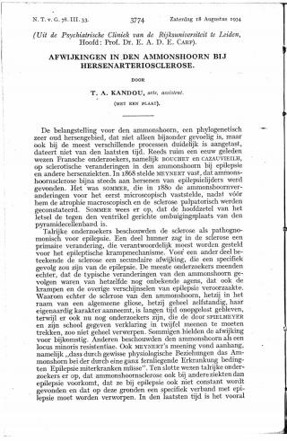 Eerste pagina van het artikel zoals het is gepubliceerd in het tijdschrift