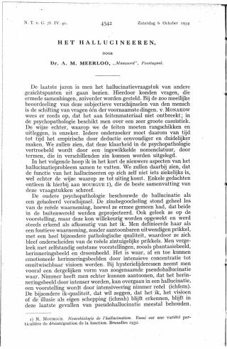 Eerste pagina van het artikel zoals het is gepubliceerd in het tijdschrift