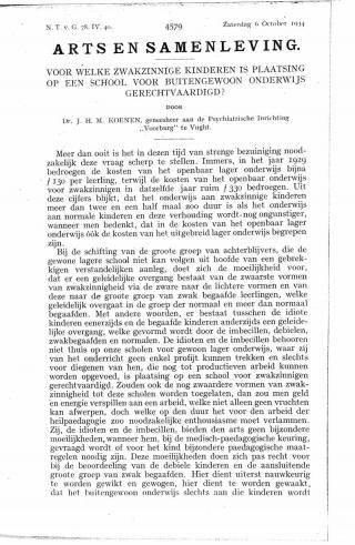 Eerste pagina van het artikel zoals het is gepubliceerd in het tijdschrift