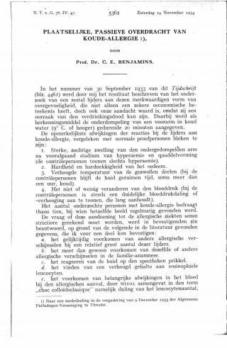 Eerste pagina van het artikel zoals het is gepubliceerd in het tijdschrift