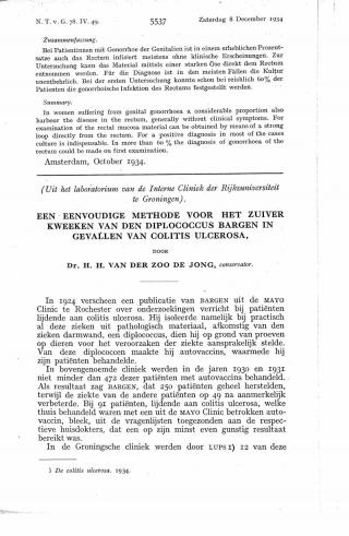 Eerste pagina van het artikel zoals het is gepubliceerd in het tijdschrift