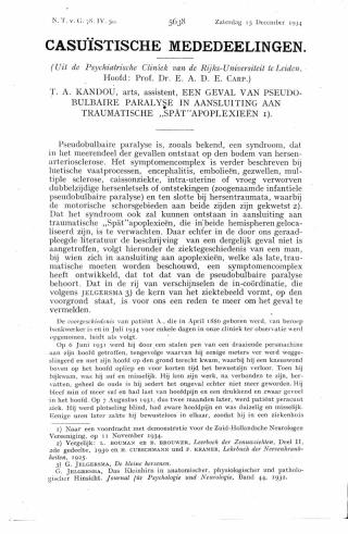 Eerste pagina van het artikel zoals het is gepubliceerd in het tijdschrift