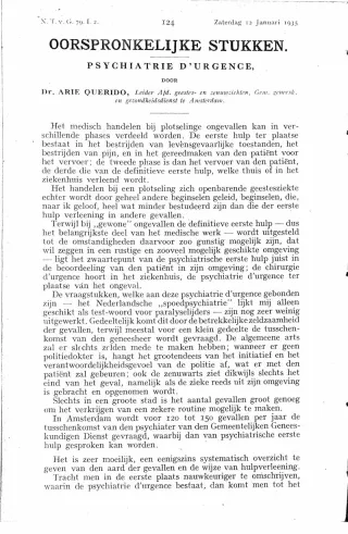 Eerste pagina van het artikel zoals het is gepubliceerd in het tijdschrift