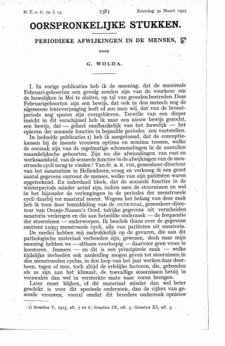 Eerste pagina van het artikel zoals het is gepubliceerd in het tijdschrift