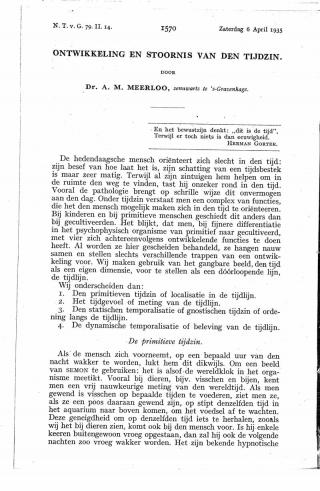 Eerste pagina van het artikel zoals het is gepubliceerd in het tijdschrift