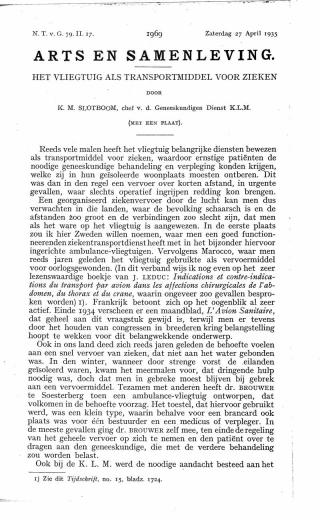 Eerste pagina van het artikel zoals het is gepubliceerd in het tijdschrift