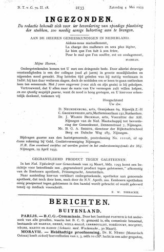 Eerste pagina van het artikel zoals het is gepubliceerd in het tijdschrift