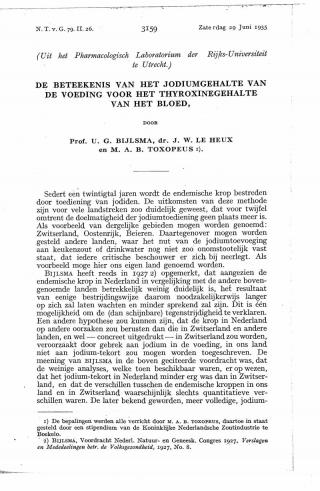 Eerste pagina van het artikel zoals het is gepubliceerd in het tijdschrift