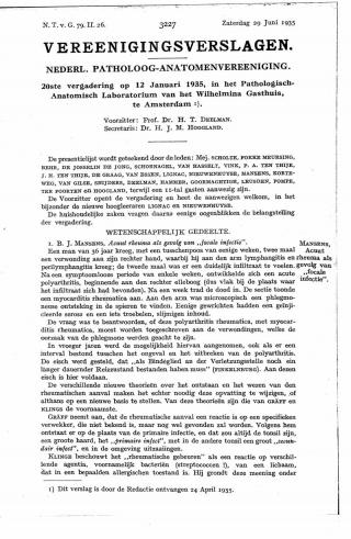 Eerste pagina van het artikel zoals het is gepubliceerd in het tijdschrift