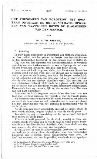 Eerste pagina van het artikel zoals het is gepubliceerd in het tijdschrift