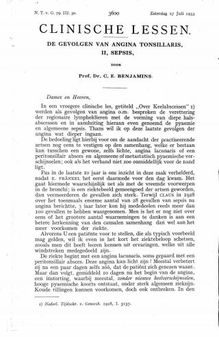 Eerste pagina van het artikel zoals het is gepubliceerd in het tijdschrift