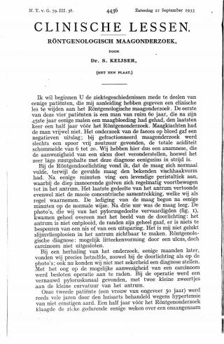 Eerste pagina van het artikel zoals het is gepubliceerd in het tijdschrift