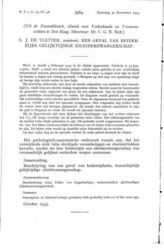 Eerste pagina van het artikel zoals het is gepubliceerd in het tijdschrift