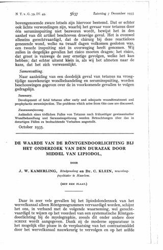 Eerste pagina van het artikel zoals het is gepubliceerd in het tijdschrift