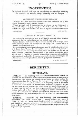 Eerste pagina van het artikel zoals het is gepubliceerd in het tijdschrift