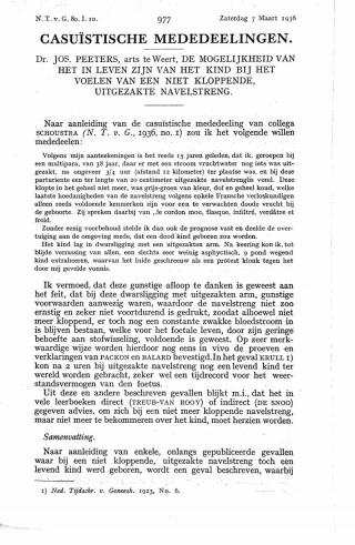 Eerste pagina van het artikel zoals het is gepubliceerd in het tijdschrift