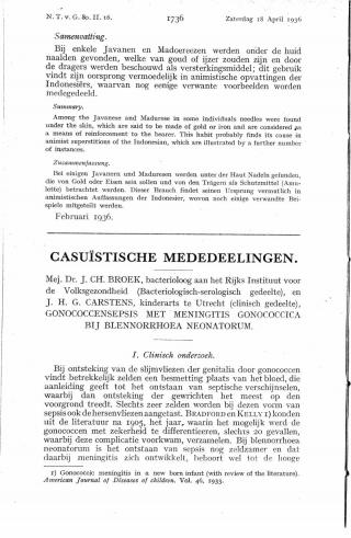 Eerste pagina van het artikel zoals het is gepubliceerd in het tijdschrift