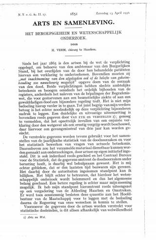 Eerste pagina van het artikel zoals het is gepubliceerd in het tijdschrift