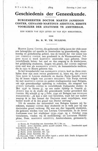 Eerste pagina van het artikel zoals het is gepubliceerd in het tijdschrift