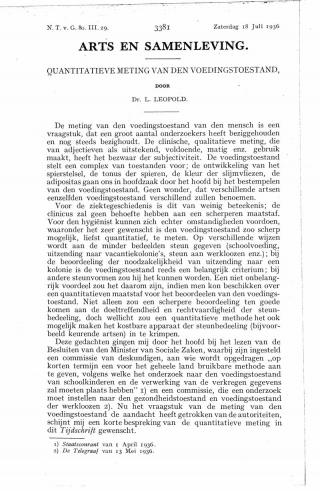 Eerste pagina van het artikel zoals het is gepubliceerd in het tijdschrift