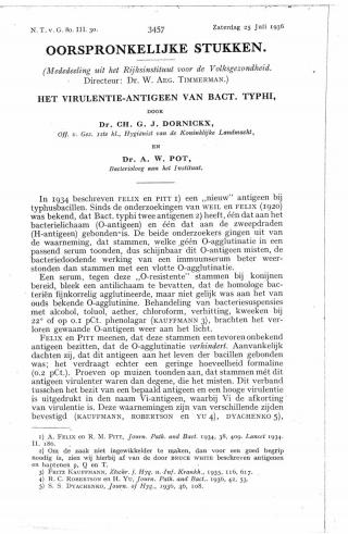 Eerste pagina van het artikel zoals het is gepubliceerd in het tijdschrift