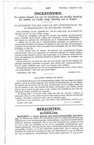 Eerste pagina van het artikel zoals het is gepubliceerd in het tijdschrift