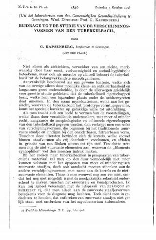 Eerste pagina van het artikel zoals het is gepubliceerd in het tijdschrift