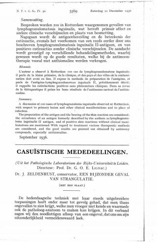 Eerste pagina van het artikel zoals het is gepubliceerd in het tijdschrift