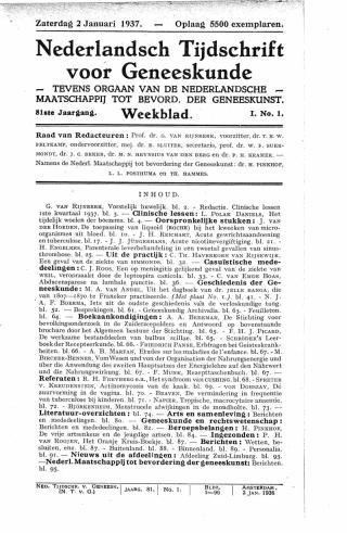 Eerste pagina van het artikel zoals het is gepubliceerd in het tijdschrift