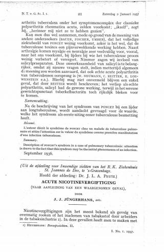 Eerste pagina van het artikel zoals het is gepubliceerd in het tijdschrift