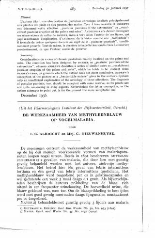 Eerste pagina van het artikel zoals het is gepubliceerd in het tijdschrift