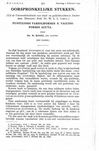 Eerste pagina van het artikel zoals het is gepubliceerd in het tijdschrift