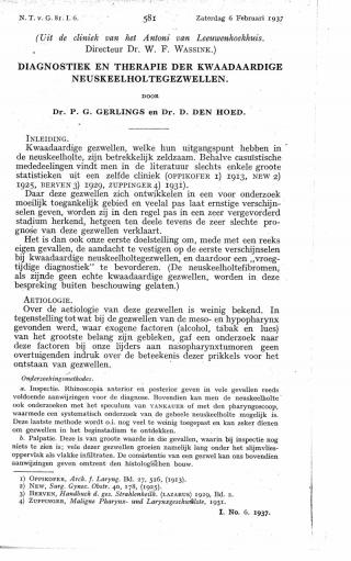 Eerste pagina van het artikel zoals het is gepubliceerd in het tijdschrift